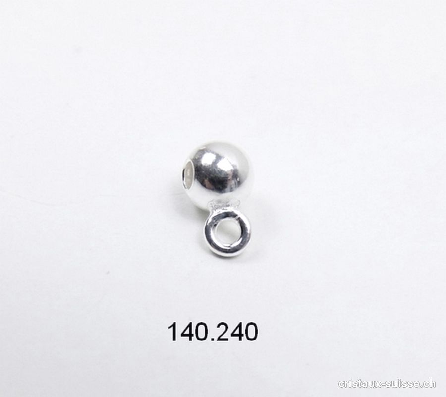 Boule intercalaire 4 mm avec oeillet fermé en argent 925. Offre Spéciale