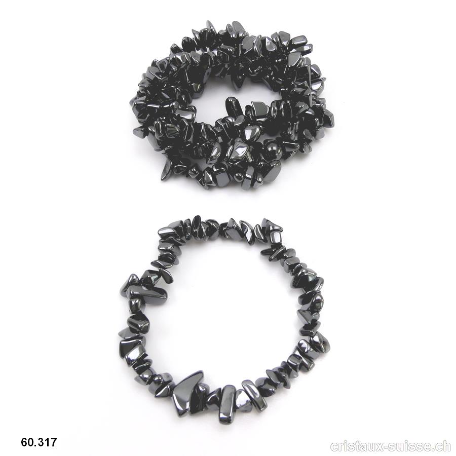 Bracelet Hématite, élastique 19 cm. Taille M-L. OFFRE SPECIALE