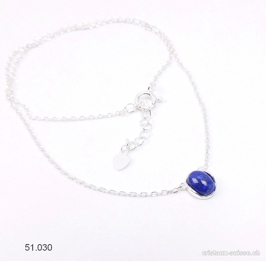 Pendentif Lapis-lazuli avec chaîne en argent 925. Réglable 41 - 44 cm