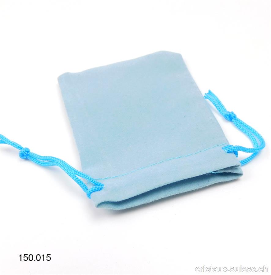 1 Pochette velours Bleu clair, env. 7 x 5 cm