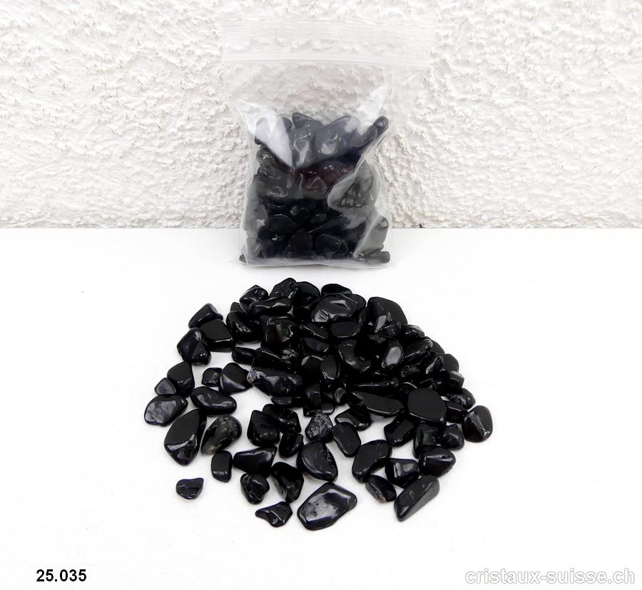 50 grammes Tourmaline noire, Granulés 6 à 13 mm