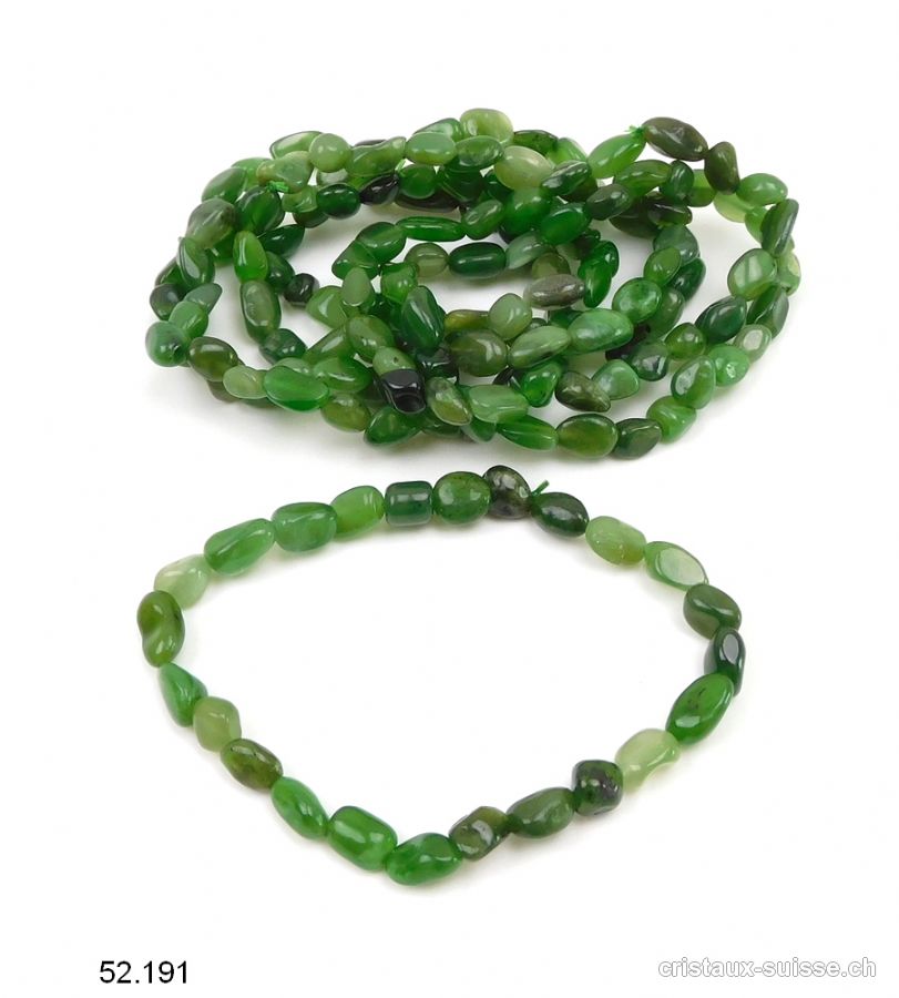 Bracelet Jade Canada 6 - 8 mm / 19 - 19,5 cm. Taille M-L