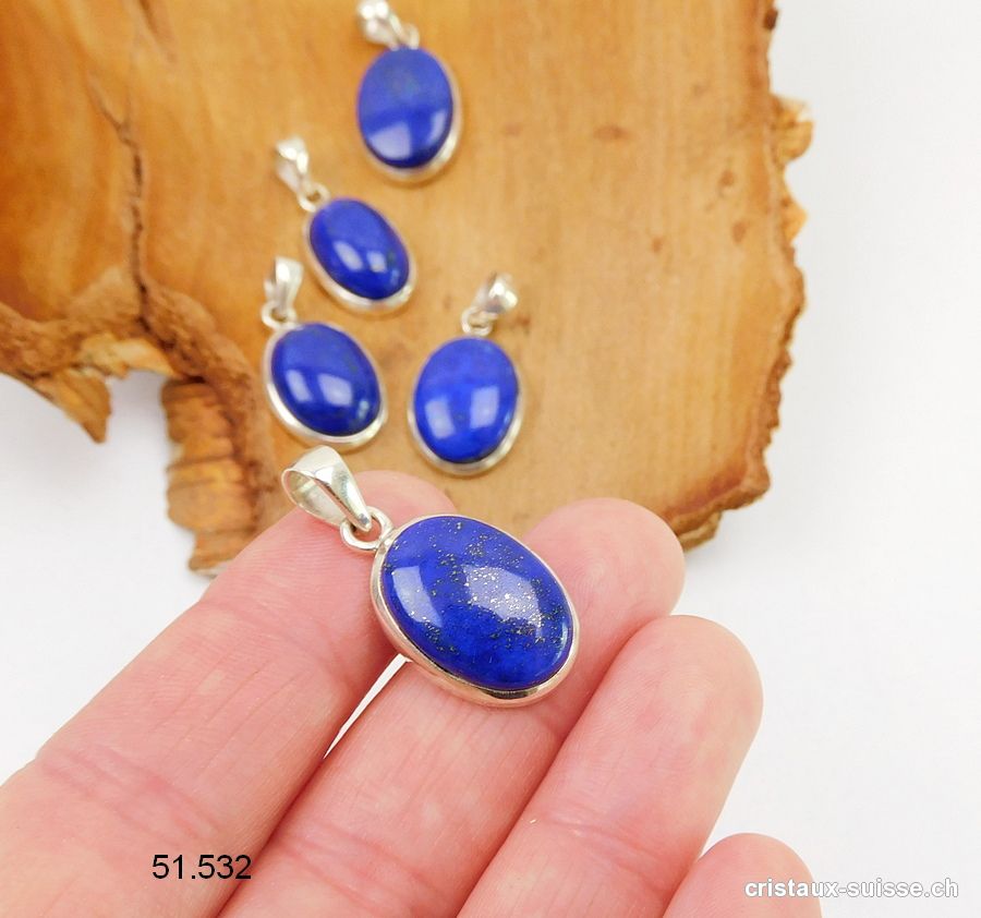 Pendentif Lapis-Lazuli d' Afghanistan en argent 925