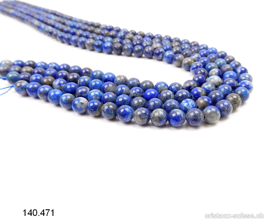 Rang Lapis-lazuli 6,5 mm / 39 cm, env. 62 boules. Offre Spéciale