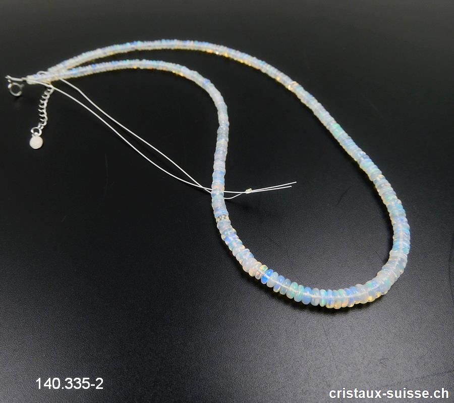 Rang Opale d'Ethiopie, lentilles 2,8 à 4 mm / env. 40-41 cm. Pièce unique