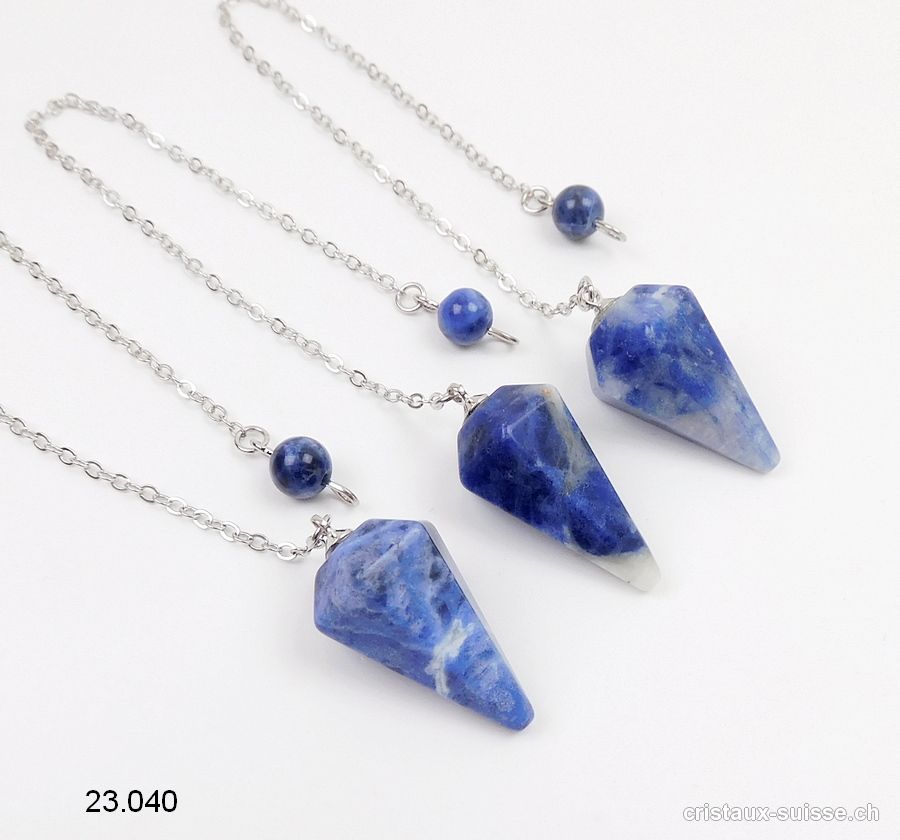 Pendule Sodalite facetté, petit 2,5 cm. Offre Spéciale