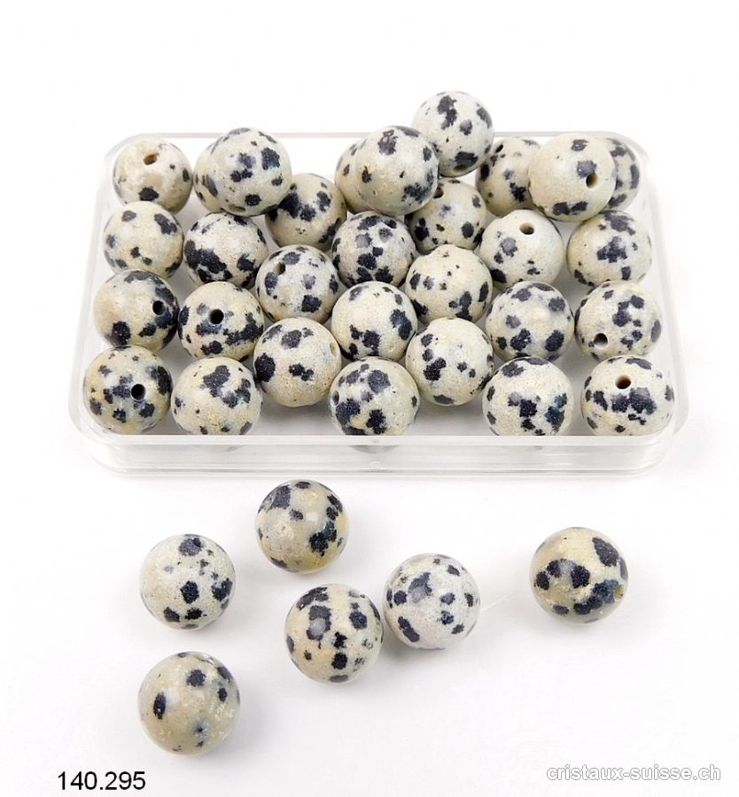 Jaspe Dalmatien, boule percée 8,5 mm