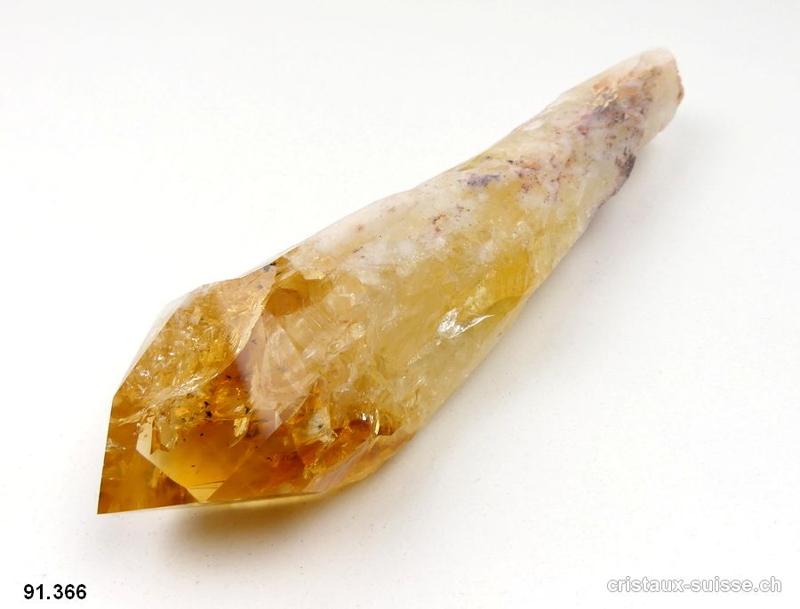 Citrine du Brésil pointe brute GEANTE. Longueur 22 cm. Pièce unique 614 grammes