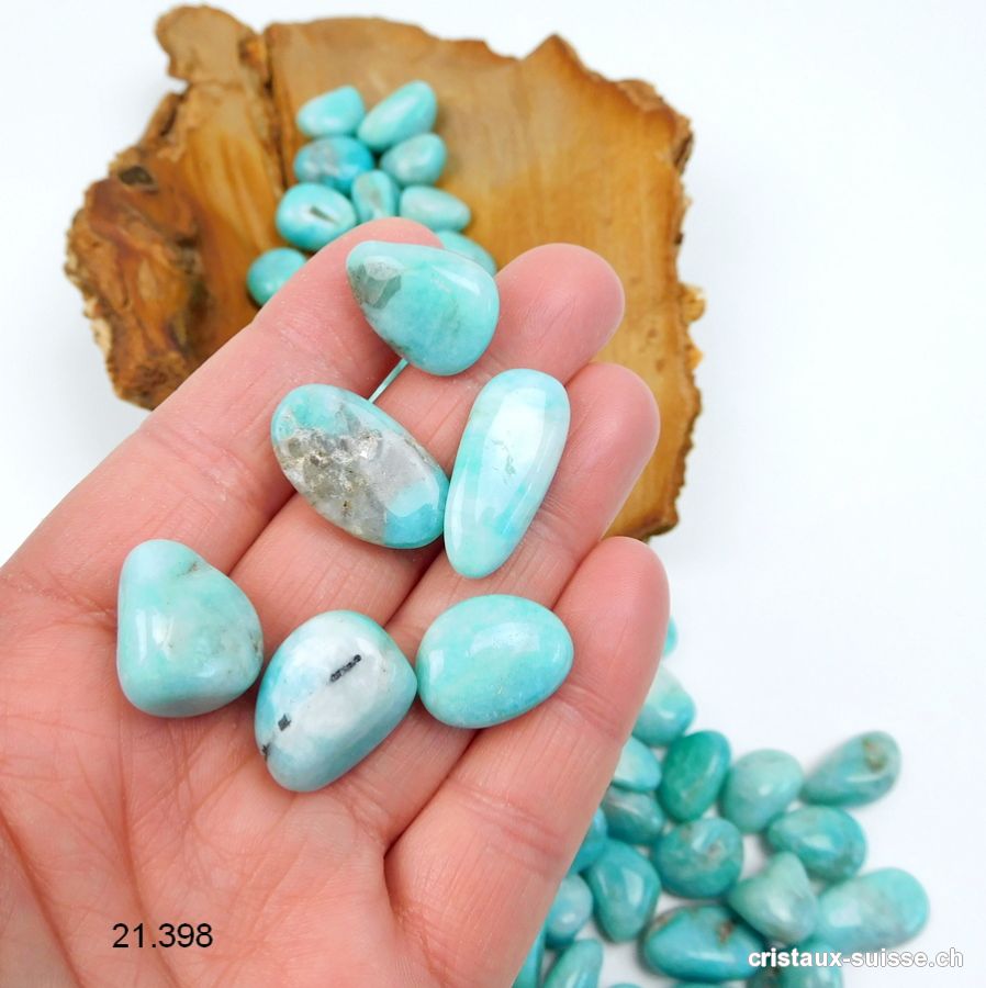 Amazonite du Pérou 1,5 à 2,5 cm. Taille SM. Qual. A