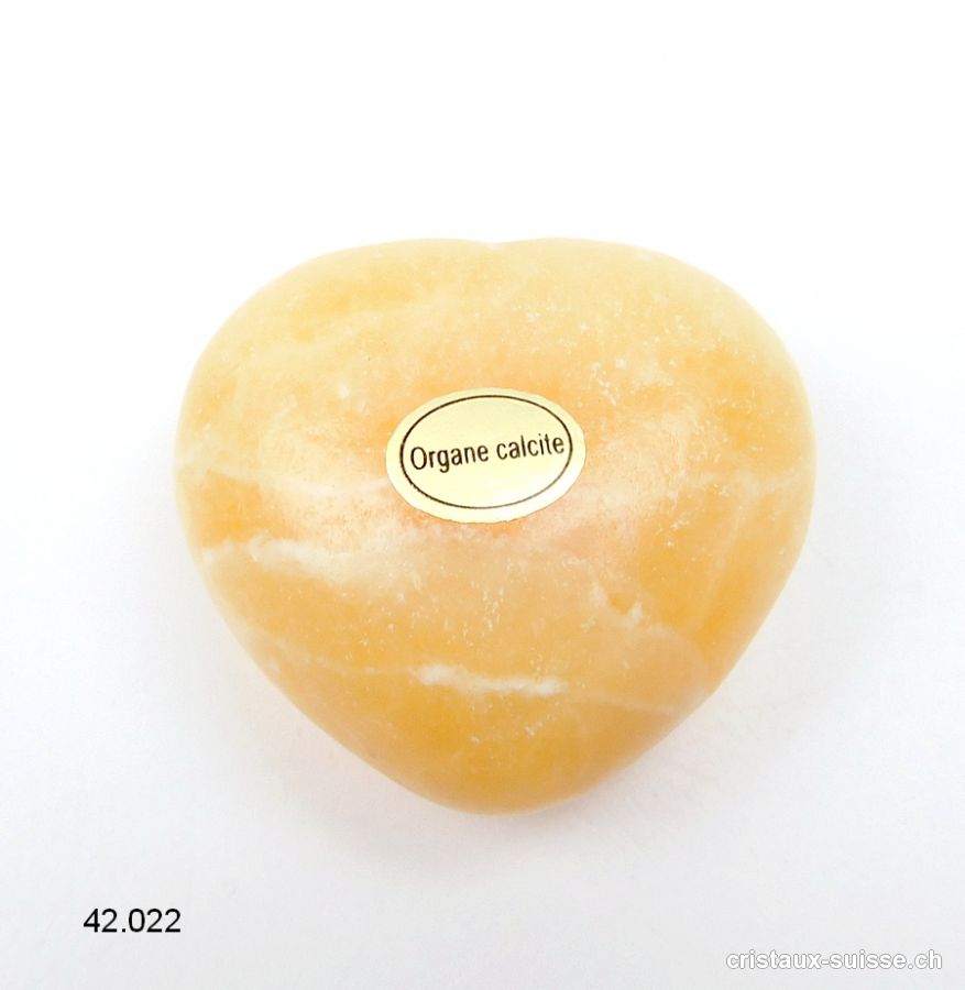 Coeur Calcite Jaune 4,5 x 4 x 2,3 cm, bombé