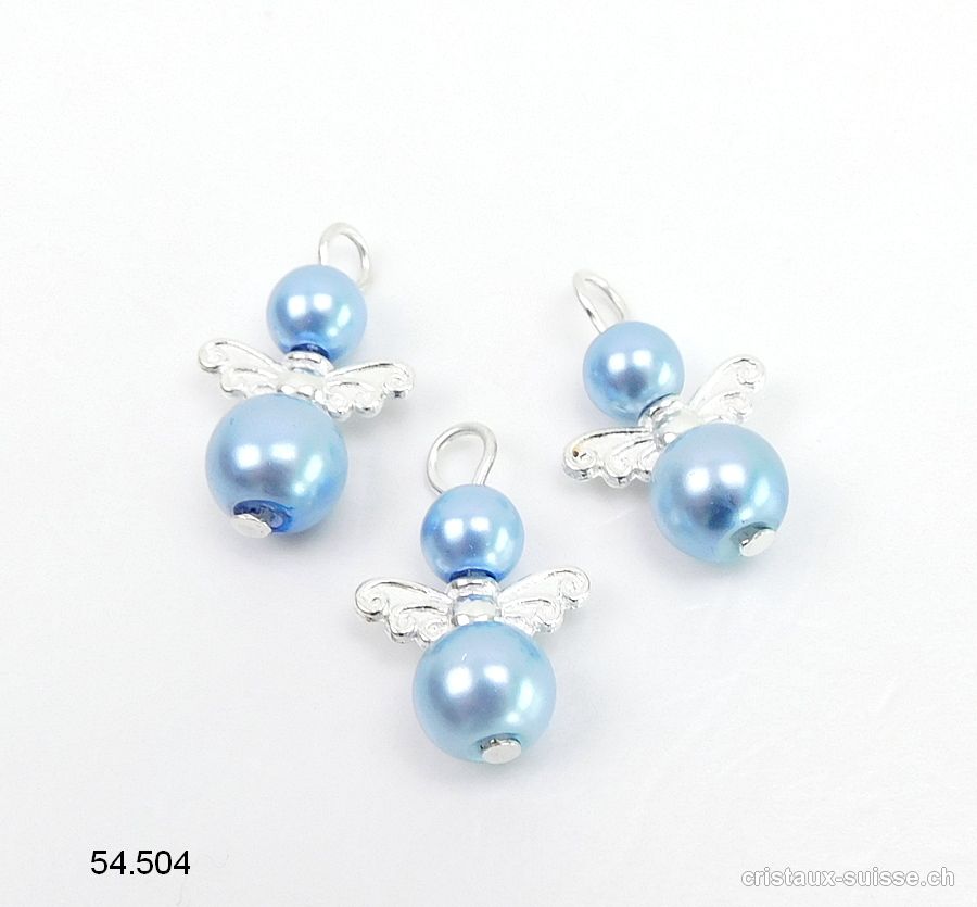 Charm Ange bleu ciel en métal 1,8 cm, avec boucle ouverte