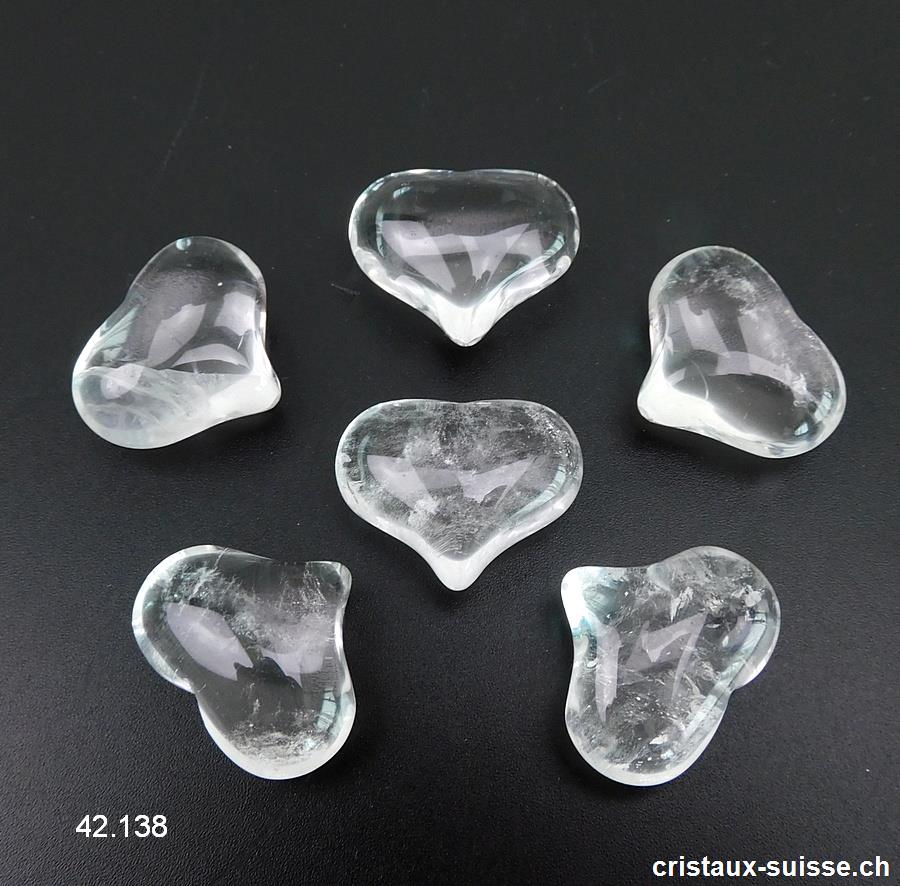 Coeur Cristal de Roche 2,5 x 2 cm