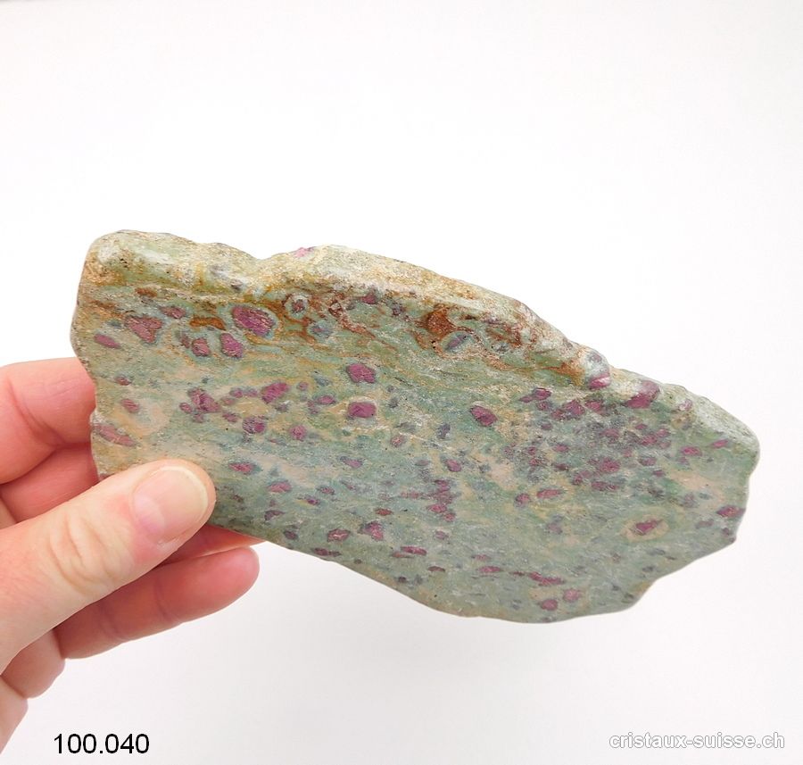 Plaque Rubis - Fuchsite 14,5 cm. Pièce unique