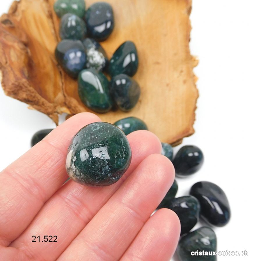 Agate Mousse verte 2 - 3 cm. Taille M