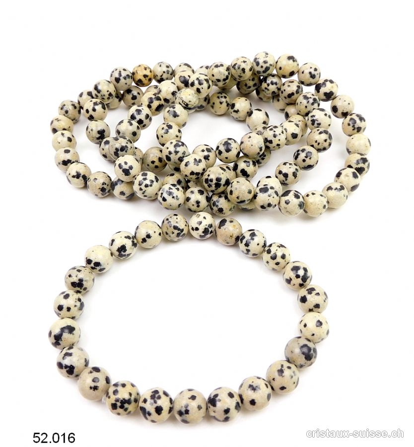 Bracelet Jaspe Dalmatien 8,5 mm / 19 cm