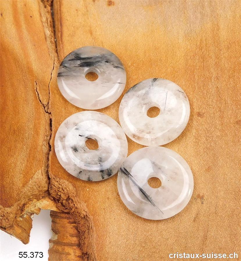 Tourmaline noire - Quartz, donut 2,5 à 2,7 cm