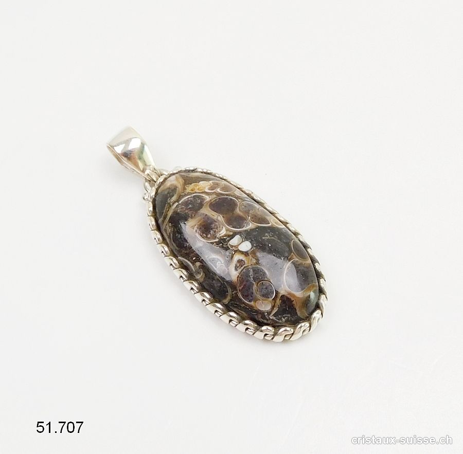 Pendentif Agate Turitelle en argent 925. Pièce unique