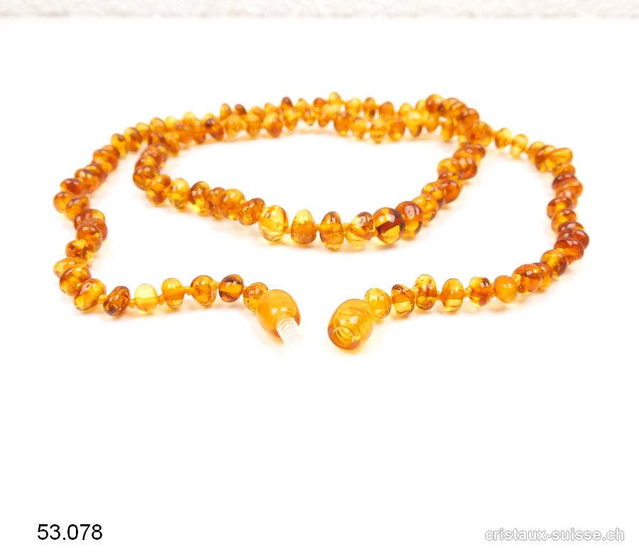 Collier Ambre miel noué 5-8 mm / 60 - 62 cm