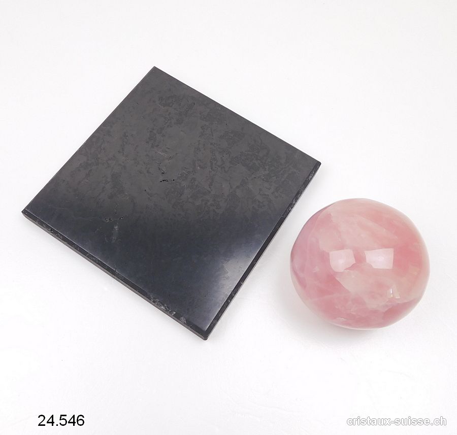 Set anti-ondes 5 G, Plaque Schungite et Quartz rose