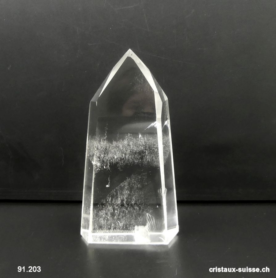 Cristal de roche qualité A poli, Haut 10,6 cm. Pièce unique 199 grammes