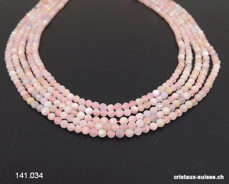 Rang Morganite et Béryl FACETTÉ 3,5 mm / 39 cm