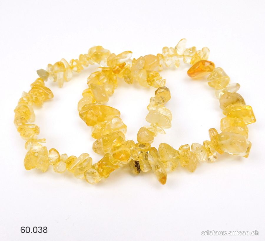 Bracelet Quartz Lemon Splitter, élastique 17,5 - 18 cm. Offre Spéciale