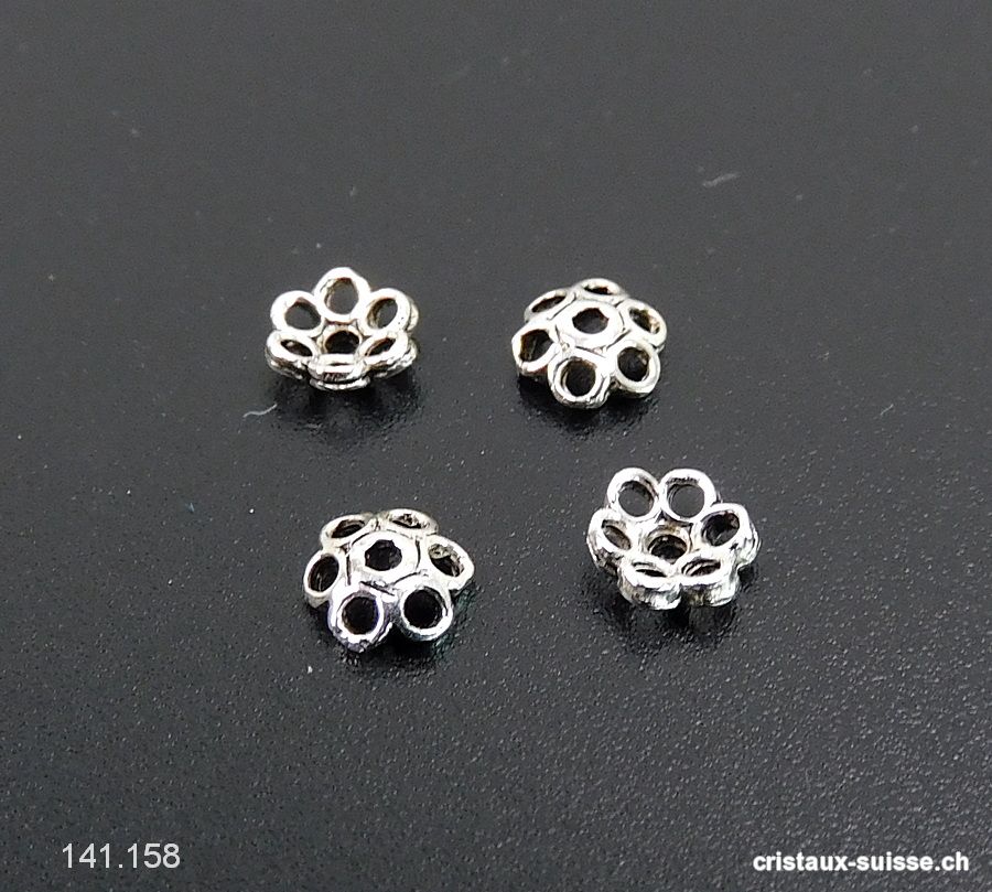 Fleur incurvée 5 mm, Intercalaire en argent 925