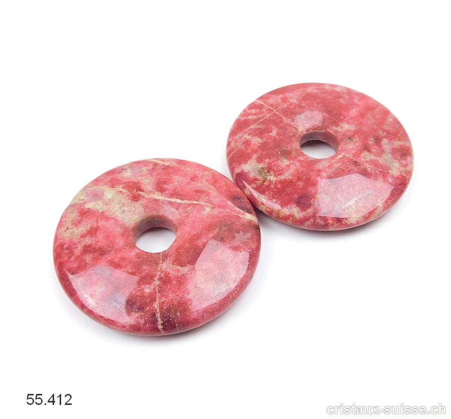 Thulite de Norvège, Zoïsite rose foncé, Donut 4 cm