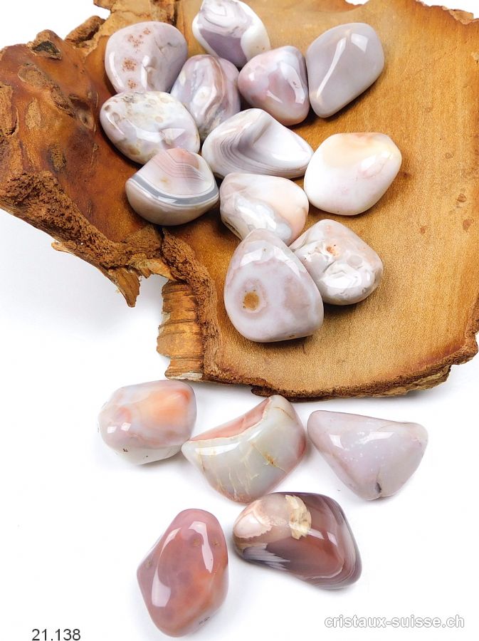 Agate Botswana gris-rose-beige 2,5 - 3 cm. Offre Spéciale