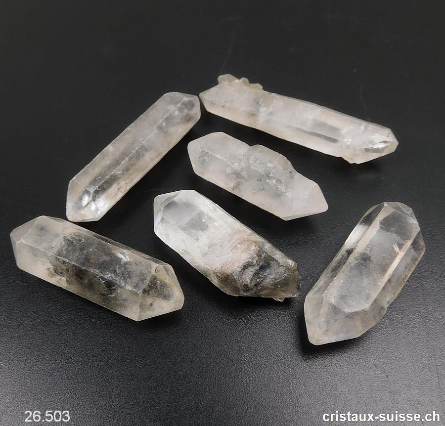 Cristal de roche biterminé brut 3,5 à 5,5 cm/9 - 11 grammes