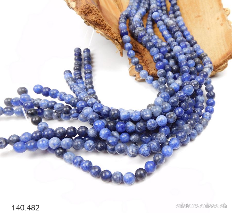 Rang Sodalite 6-6,5 mm / 37,5 cm, env. 62 boules