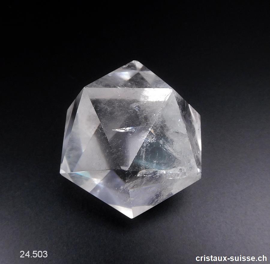 Icosaèdre Cristal de Roche 4 cm. Pièce unique 117 grammes