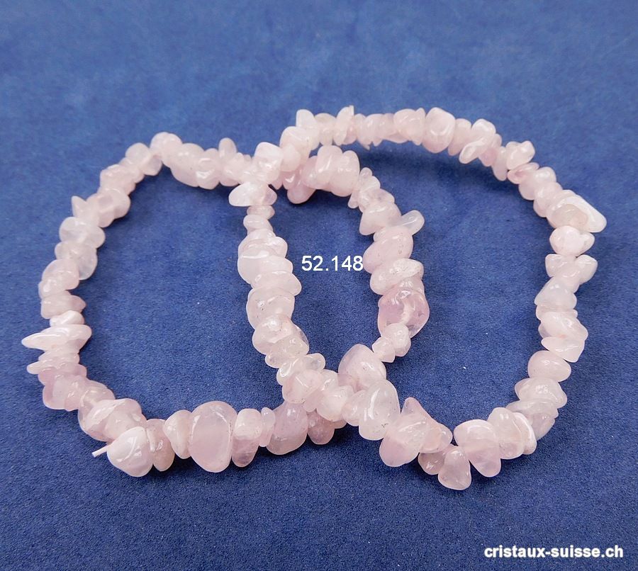 Bracelet Quartz rose 16,5 - 17 cm. Taille S. OFFRE SPECIALE