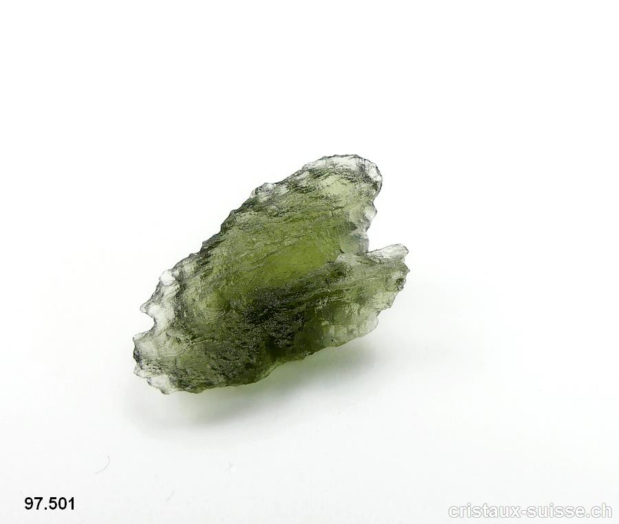 Moldavite 1,7 x 0,9 x 0,6 cm. Pièce unique 4,2 carats