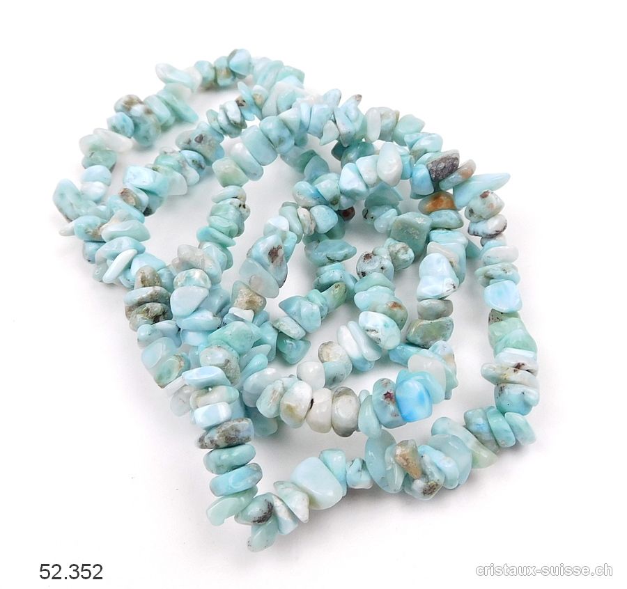 Bracelet Larimar, élastique env. 19 cm