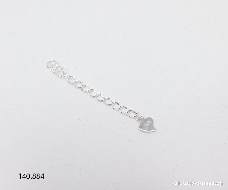 Chaînette de rallonge en argent 925 avec coeur plat. Offre Spéciale