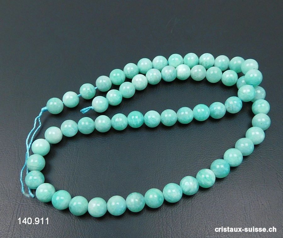 Rang Amazonite du Brésil 6,5 mm / 39 cm, env. 60 boules