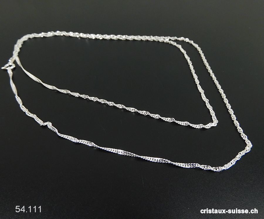 Chaîne torsadée en argent 925, L. 80 cm