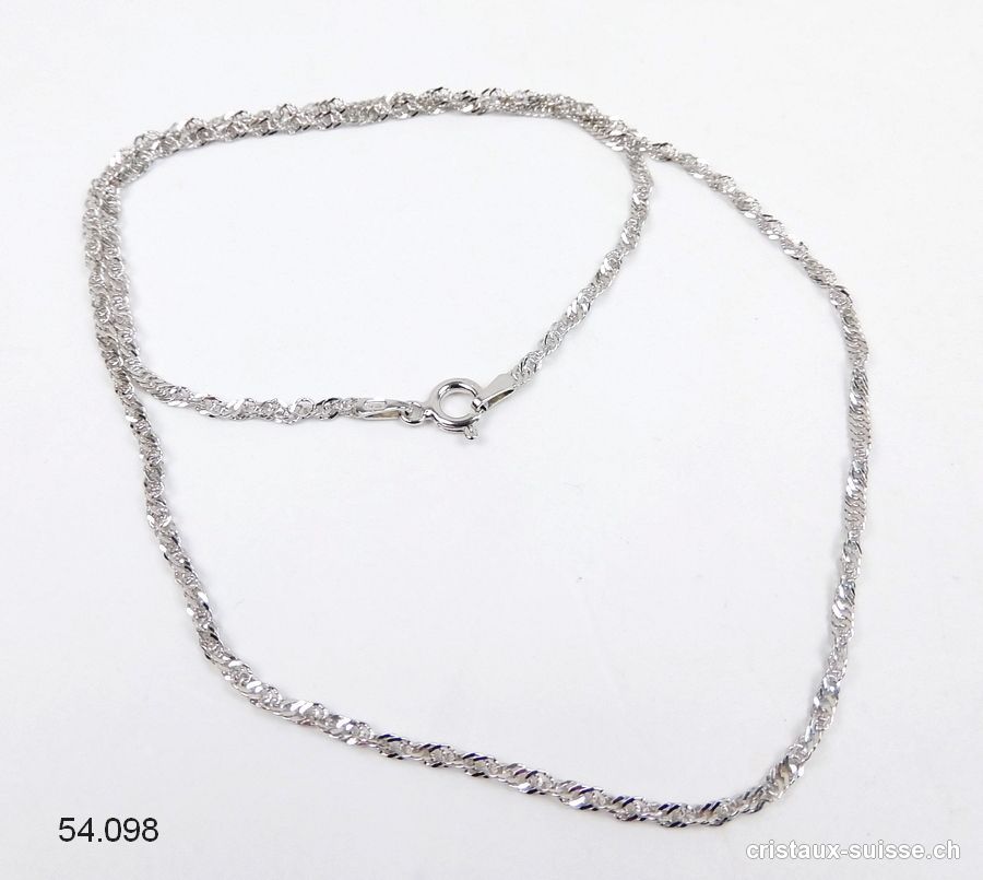 Chaîne torsadée en argent 925, L. 45 cm. RHODIÉ