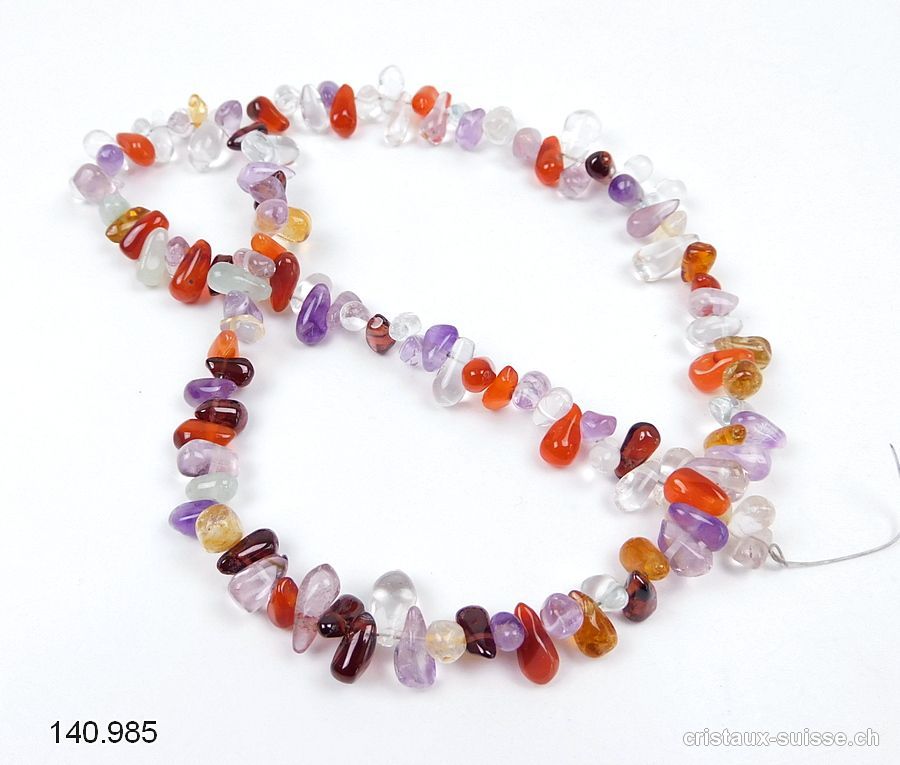 Rang Cristal de Roche et Mix, Pampilles 5 - 10 mm / 40 cm. Pièce unique