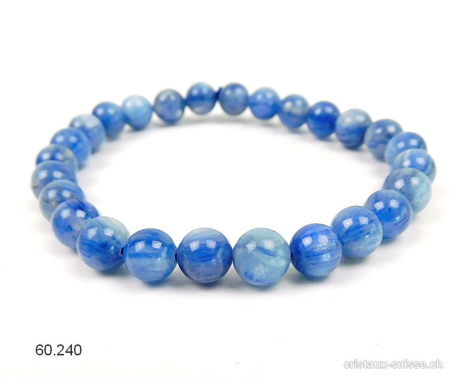 Bracelet Cyanite bleue - Disthène 7 mm / 18 cm