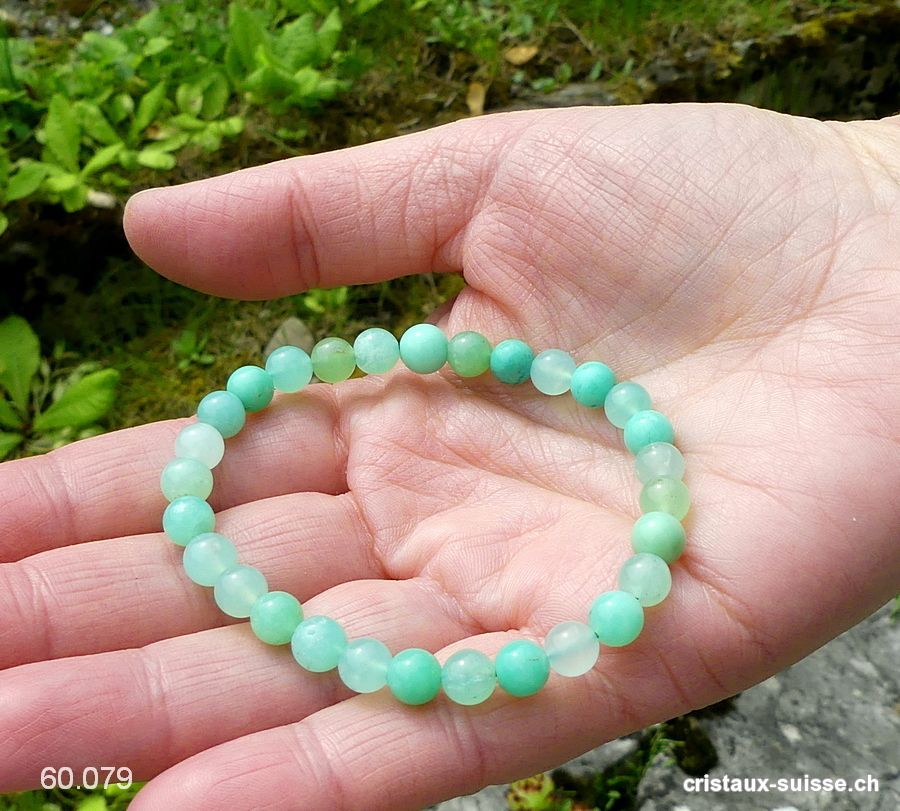 Bracelet Chrysoprase 6-7 mm / 17,5-18 cm