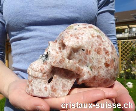Crâne Pierre de Soleil 14 cm. Pièce unique 1'428 grammes