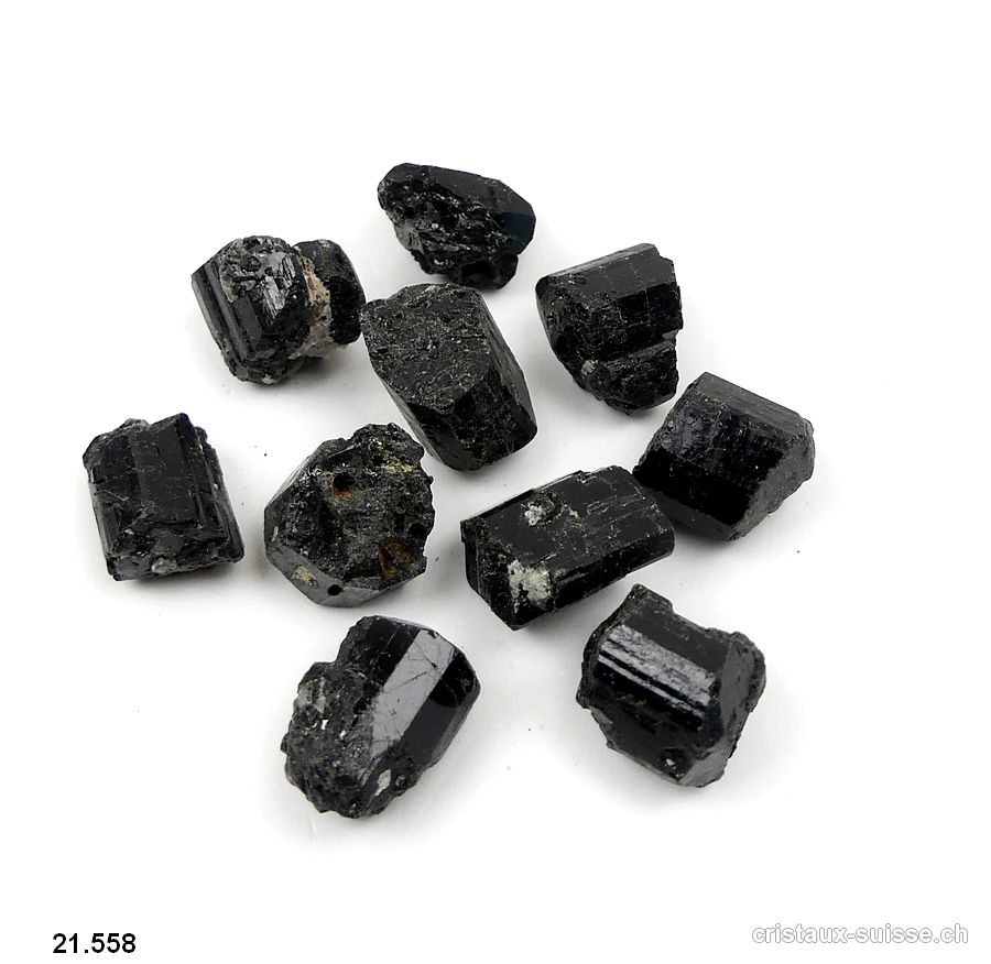 Tourmaline noire brute 1 à 2 cm. Qual. AB