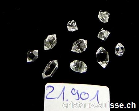 10 x Herkimer Diamant du Pakistan 2 à 4 mm. Qualité A