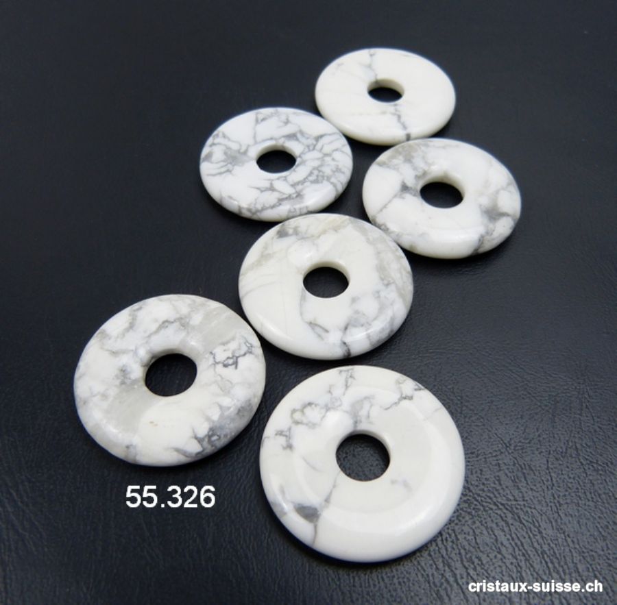 Magnésite - Howlite Donut 3 cm 