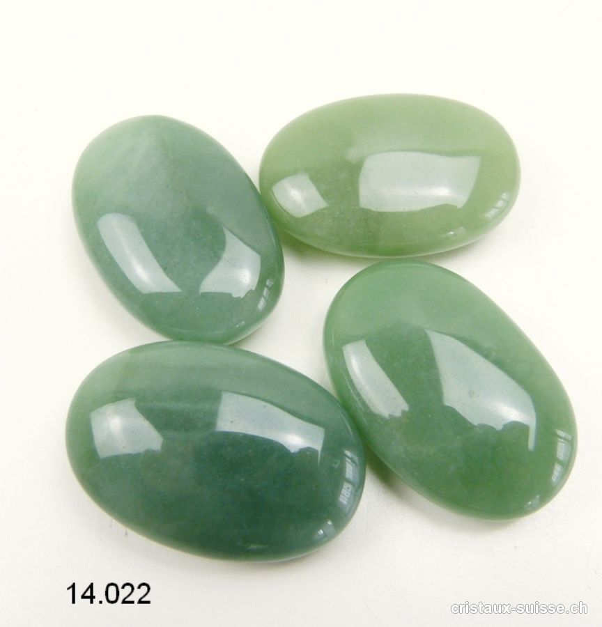 Aventurine verte, pierre anti-stress arrondie 4,5 x 3 cm