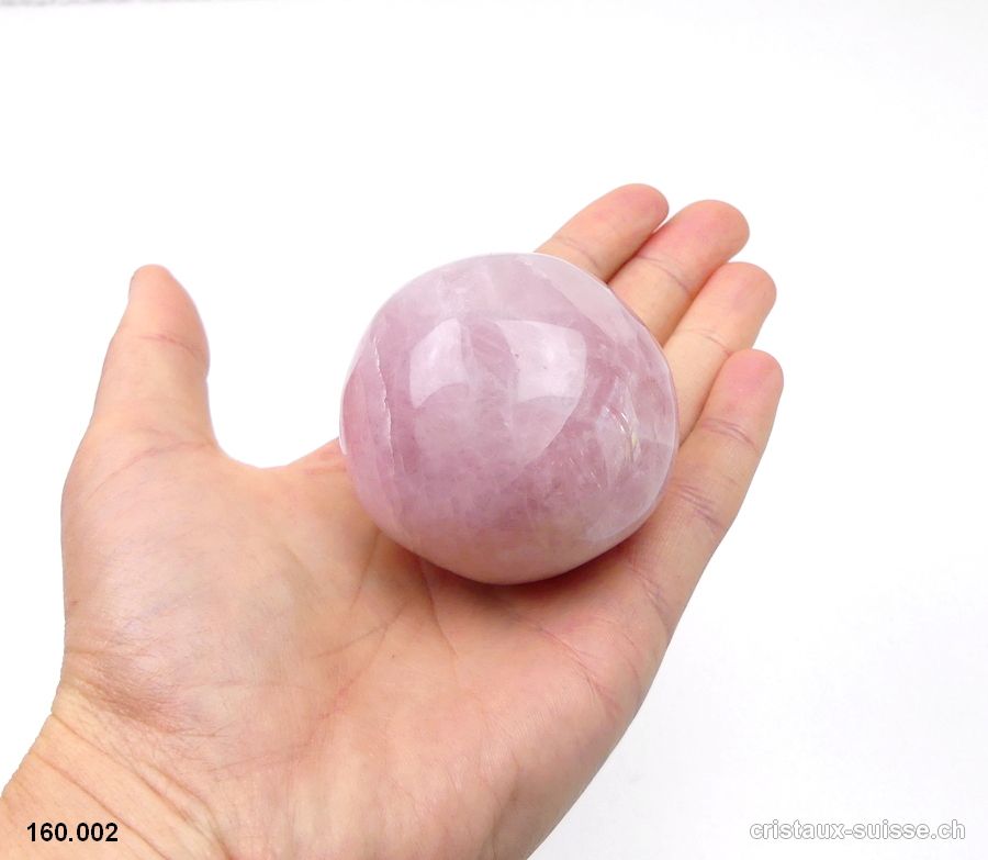 Quartz rose, forme arrondie à poser Ø 5 - 5,5 cm / 200 à 230 grammes
