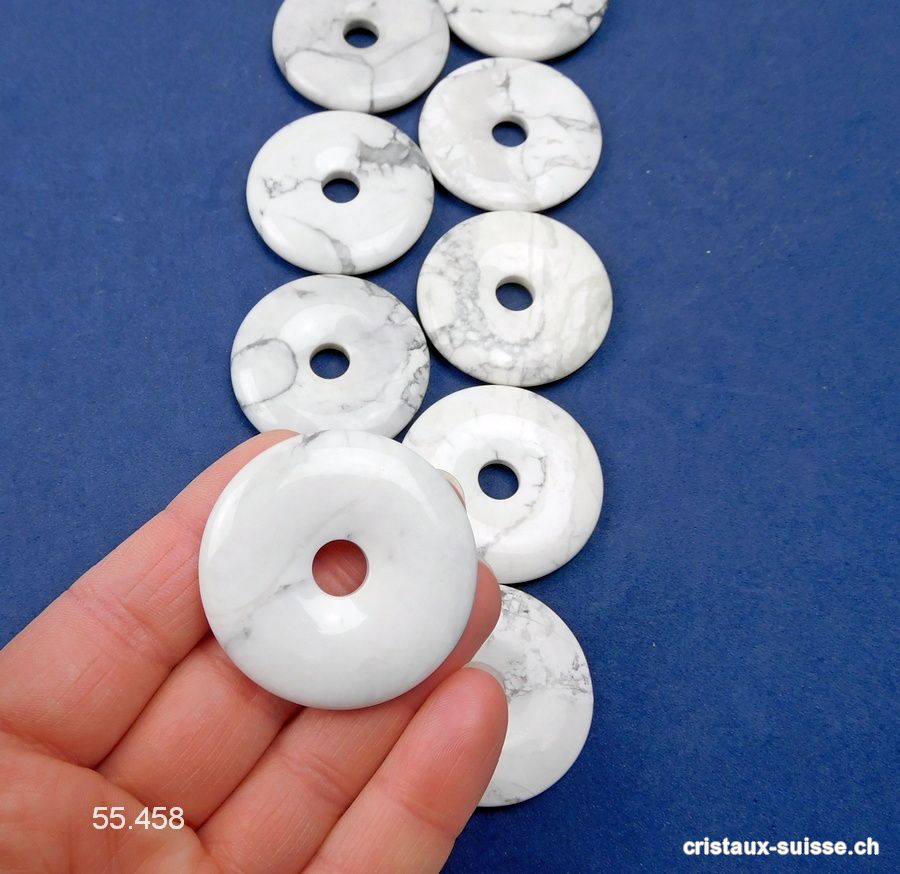 Magnésite - Howlite Donut 4 cm