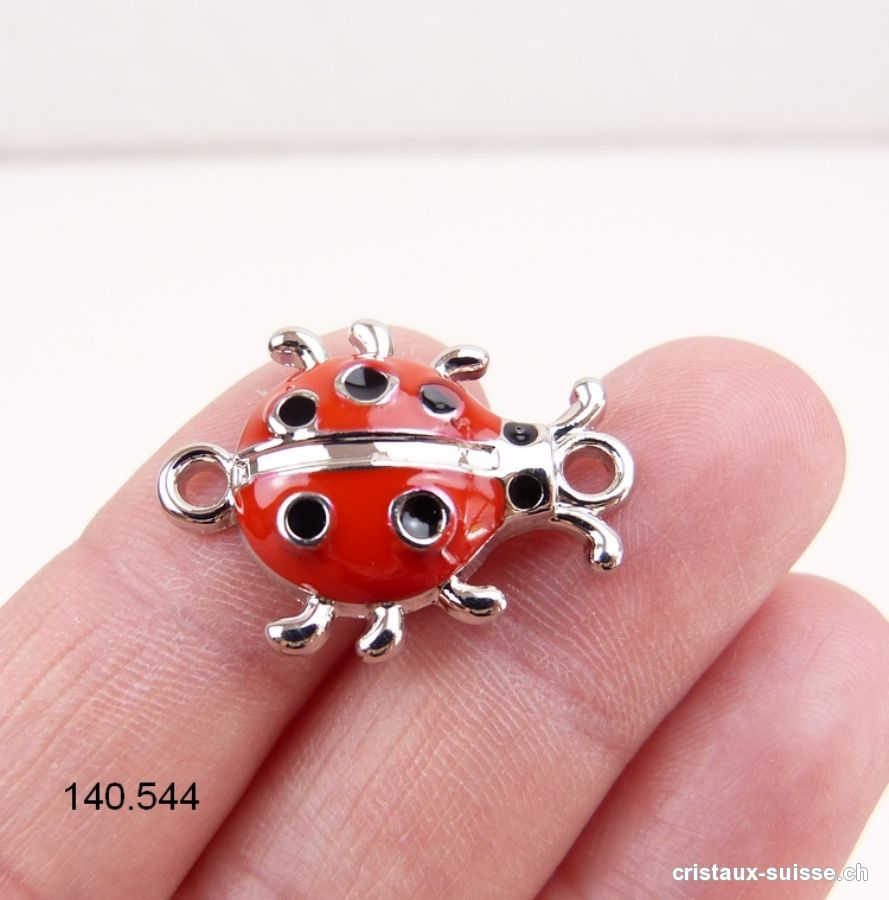 Intercalaire Coccinelle métal 2,5 x 2 cm avec 2 oeillets. OFFRE SPECIALE